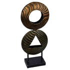 Truu Design Metal Twin Circle Sculpture, 8.5 x 19.5 inches, Antique Bronze-Made of durable iron, rust-resistant