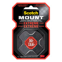 Scotch Extreme Mounting Tape 414DC-SFEF, 1 in x 5 ft (25.4 mm x 1.52 m)-Use instead of push pins to keep your surfaces looking great