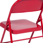 Flash Furniture HERCULES Series Triple Braced & Double Hinged Metal Folding Chair - Red-18 Gauge Steel Frame