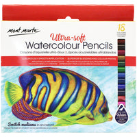 Mont Marte Ultra-Soft Watercolour Pencils - 18 Assorted Colours-18 piece watercolour pencils