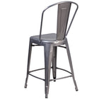 Flash Furniture 24'' High Clear Coated Indoor Counter Height Stool with Back - 4 Pack-Seat Drain Holes provide ease of cleaning