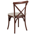 Flash Furniture HERCULES Series Stackable Mahogany Wood Cross Back Chair with Cushion-Mahogany Finish