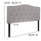 Flash Furniture - Tête de lit Cambridge double touffetée et rembourrée en tissu gris clair-Taille de la tête de lit: 56,75 larg. x 3 prof. x 24 haut. (po)