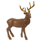 Truu Design Standing Deer Figurine, 9 x 14 inches, Beige-Material: made of high-quality, durable and safe polyresin with a matte finish and gold-plated antlers will be a perfect addition to any room setting