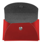 JAM Paper Leather Business Card Case, Round Flap, Red, 5 Pack (2233317457g)-Material: Italian leather