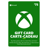Xbox Live Gift Card, $75 CAD [Download]-Works with Windows 10 PCs, tablets and phones, Windows 8.1, Windows Phone 8, Xbox One and Xbox 360 (Xbox Live required); not redeemable on earlier versions