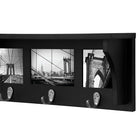Riley Wall Shelf & Picture Collage, 18.75"L x 4"D x 7"H, 3 Metal Hooks, Black (FN00378-2INT)-Holds photos: with slots for 3 images, you can hold one 4" x 6" photo and two 4" x 4" photos. create a unique gallery from your favorite photographs in any room
