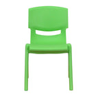 Flash Furniture - Chaise d'école empilable en plastique vert avec hauteur de siège de 12 po-Ensemble de 10 chaises d’étudiant empilables
