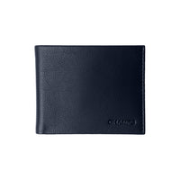 Champs Leather RFID Slim Wallet - Navy-Genuine Leather