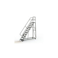 Tri-Arc Manufacturing Heavy Duty Safety Slope Ladder, No. of Steps: 11, Step Incline: 50 degree, Step Width: 24" (KDHS111246)-Frame Material: Steel
