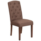 Flash Furniture - Chaise Parsons touffetée en tissu brun de la série HERCULES Grove Park-Rembourrage en tissu brun
