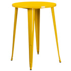 Table ronde de 30 po en métal jaune à hauteur de bar, intérieur/extérieur (CH-51090-40-YL-GG)-Table à café en métal