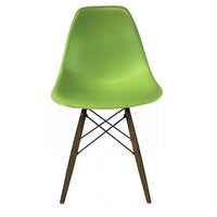 Plata Import Eiffel Chair, Apple Green Seat, Walnut Wood Legs (PC-016W-AGREEN)-Dining Chair