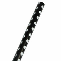 JAM Paper Gift Wrap - Polka Dot Wrapping Paper - 25 sq. ft. - Black with White Polka Dots-Black & White Polka Dotted Wrapping Paper