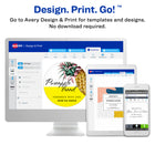 Avery Clear Glossy Laser/Inkjet Print-to-the-Edge Rectangular Labels, 2" x 3", 80 Pack (22822)-Easy to customize with free templates and designs using Avery Design & Print Online GHS Wizard