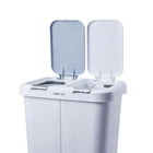 Step N' Sort Dual Trash and Recycling Bin - 40 L - White-Slow close lid function