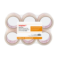 Staples Clear View Packaging Tape, 48 mm x 50 m, 2.2-mil, 6 Pack-Durable Clear View™ packaging tape