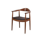 Nicer Furniture Wegner Round Wood Dining Armchair - Walnut-Replica to the style of the original design.
