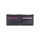 Champs Black Label Leather RFID Bi-fold Wallet, Navy-2 slot pockets