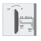Techly – Support mural de téléviseur, inclinable/pivotant, 1 bras, 19 à 37 po, (ICA-LCD 2901)-Prise en charge des supports VESA 75x75, 100x100, 200x100, 200x200 mm
