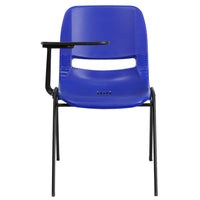 Flash Furniture Blue Ergonomic Shell Chair with Right Handed Flip-Up Tablet Arm-Multipurpose Tablet Arm Chair