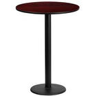 Flash Furniture – Table bistro ronde en stratifié acajou de 24 po avec base circulaire de 18 po (XURD24MATR18B)-Table d'hospitalité à hauteur de bar