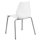 Flash Furniture HERCULES Series Stack Chairs with Lumbar Support & Silver Frame - White  - 5 Pack-Stack Quantity: 5