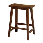 Winsome 24" Saddle Seat Stool, Antique Walnut-Contemporary wood saddle counter height stools