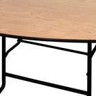 Flash Furniture 72" Round Wood Folding Banquet Table with Clear Coated Finished Top-6' Folding Table