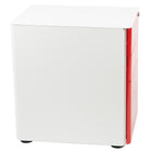Flash Furniture Modern 3-Drawer Mobile Locking Filing Cabinet with Anti-Tilt Mechanism & Letter/Legal Drawer - White/Red-Includes two keys, key lock is replaceable