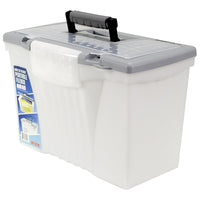 Storex Letter/Legal Portable File Box, Silver (STX61504B03C)-Lightweight and portable
