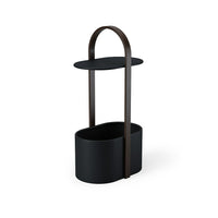 Umbra Hub Storage Table - Black/Walnut-Made of wood and metal, this side table makes a modern and practical addition to any living space