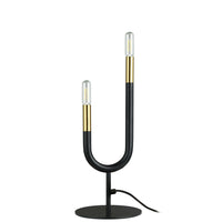 Dainolite Wand Modern Incandescent Table Lamp - 2 Lights - Matte Black with Aged Brass-Adds a Unique Touch to any Space