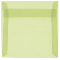 JAM Paper 6 x 6 Square Envelopes, Leaf Green Translucent Vellum, 100 Pack (PACV513g)-Leaf green