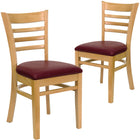 Flash Furniture HERCULES Premium Curved Triple Braced & Double Hinged Burgundy Fabric Metal Folding Chair - 2 Pack-Ladder Back Design