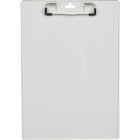 Merangue Plastic Clipboard - Letter Size - 9" x 12" - Clear-Slim plastic material with strong metal clip