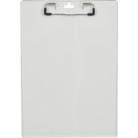 Merangue Plastic Clipboard - Letter Size - 9" x 12" - Clear-Slim plastic material with strong metal clip