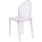Flash Furniture Ghost Chair with Oval Back in Transparent Crystal-Protective Floor Glides