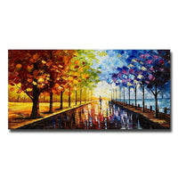 Designart A Walk Through Colour Landscape Trees Canvas Art Print, 40" x 20", (PT3504-40-20)-Print