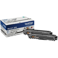 Brother TN221 Standard Yield Black Toner Cartridges - 2 Pack-Produces professional, rich, vivid black and white output