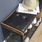 Vasagle - Banc à chaussures de style rustique industriel avec coussin rembourré en similicuir vintage-Assemblage facile