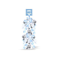 Millbrook Studios Swirly Bows, Blue/Silver/White, 12 Pack (00265)-Blue/Silver/White