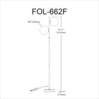 Dainolite Folgar Contemporary Incandescent Floor Lamp - 2 Lights - Aged Brass with White Opal Glass -Metal