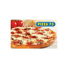 Pizza 73 $25 Gift Card-This card is redeemable for merchandise at participating Pizza 73 stores and may not be redeemed for cash unless required by law. Protect the balance on your card by registering it at www.pizza73.com. We will replace the balance remaining on registered cards at the time we are notified of the loss. Reload (up to $100) at participating Pizza 73 stores. Check registered card balance at participation Pizza 73 stores, online or call 1.866.368.2111. This card is the property of Pizza Pizza