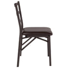 Flash Furniture HERCULES Brown Folding Ladder Back Metal Chair with Brown Vinyl Seat-Ladder Back Design
