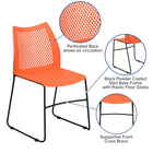 Flash Furniture HERCULES Series Orange Stack Chair with Air-Vent Back & Black Powder Coated Sled Base-Supportive Front Cross Brace
