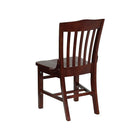 Flash Furniture Hercules Series School House Back Wooden Restaurant Chair, Mahogany, 12 Pack-Armless