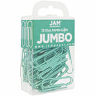 JAM Paper Colored Jumbo 2" Paper Clips - Teal - 3 Packs of 75-Quantity: 3 Packs of 75 per box