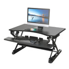 ShoppingAll 35"W Height Adjustable Sit to Stand Desk Converter Workstation - Black-Large desk top (35.4" x 22.6"/ 90cm x 57.4cm) provides room for single and dual monitor/laptop set-ups