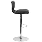Flash Furniture Contemporary Black Vinyl Adjustable Height Barstool with Vertical Stitch Back & Chrome Base-Black Vinyl Upholstery